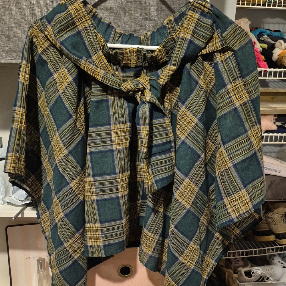 Stylish Asymmetrical Plaid Skirt in Blue and Yellow